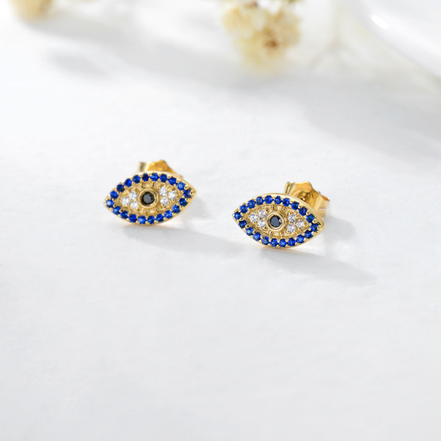 9K Gold Cubic Zirkonia Evil Eye Ohrstecker-4