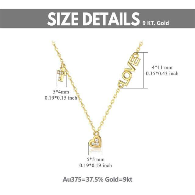 9K Gouden Hart Hanger Ketting-5