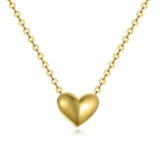 9K Gold Heart Pendant Necklace-44