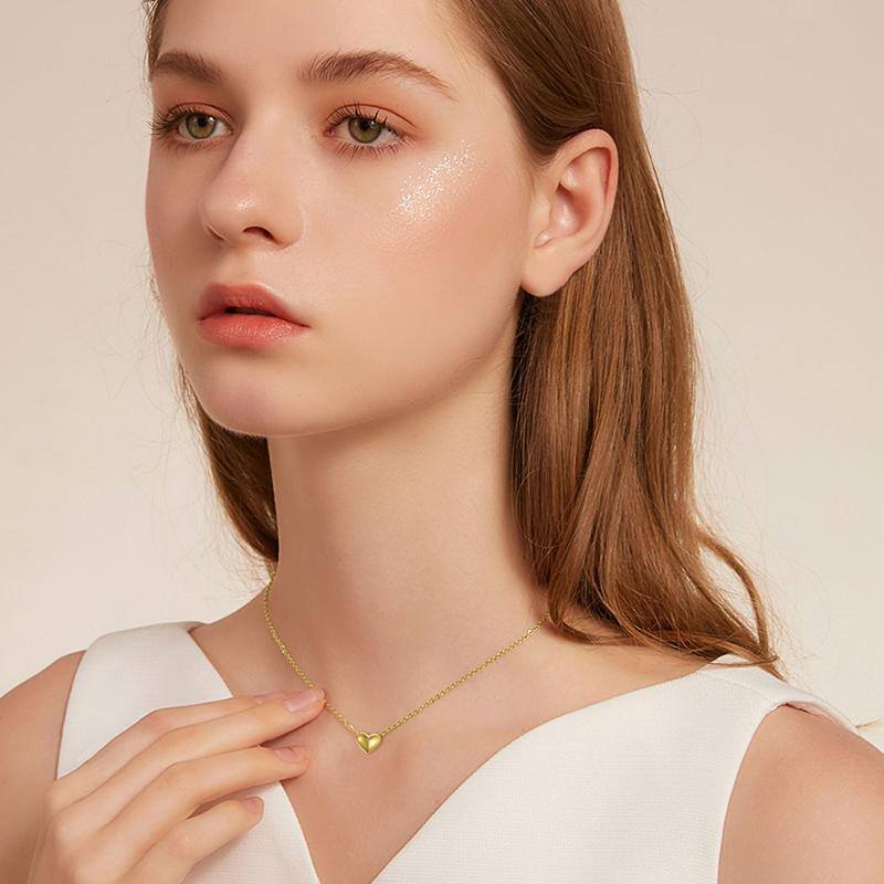 10K Gold Heart Pendant Necklace-2