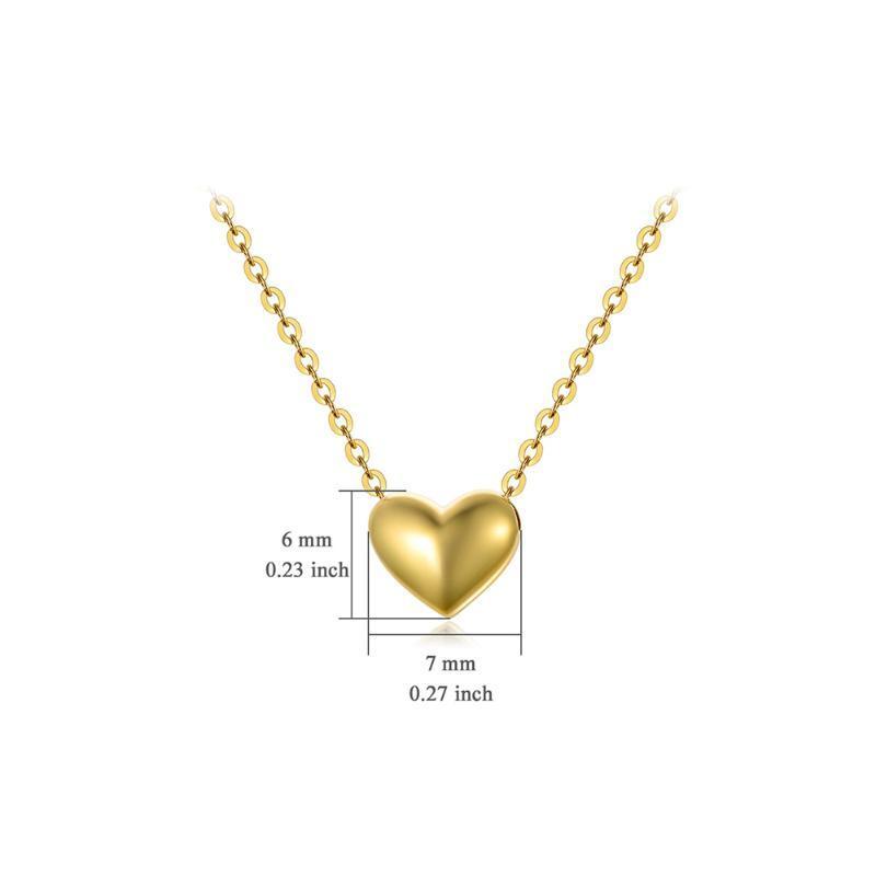 9K Gold Heart Pendant Necklace-5