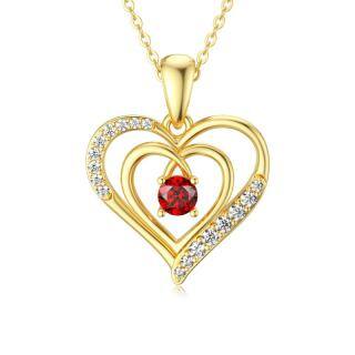 9K Gold Heart Pendant Necklace-31