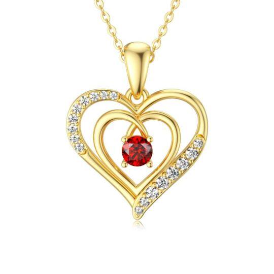 9K Gold Heart Pendant Necklace