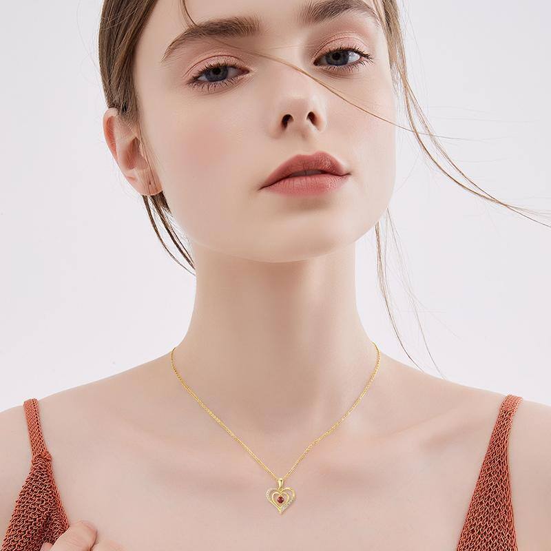 Collana con ciondolo a cuore in oro 9K-2