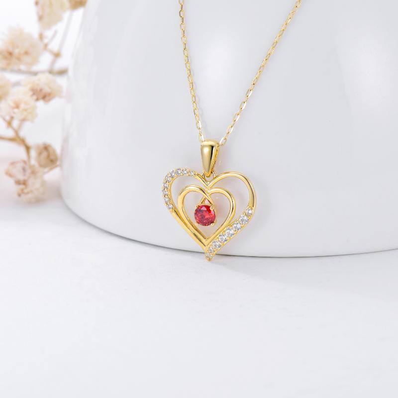 Collana con ciondolo a cuore in oro 9K-3