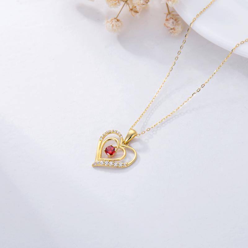 Collana con ciondolo a cuore in oro 9K-4