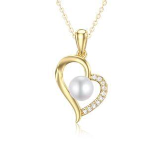 9K Gold Heart Pendant Necklace-35