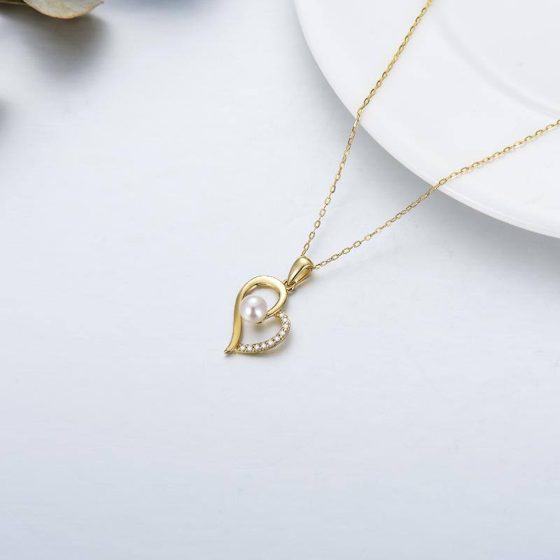 9K Gold Heart Pendant Necklace-4