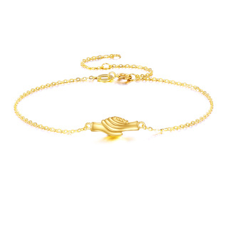 9K Gold Hold Hands Charm Bracelet-24