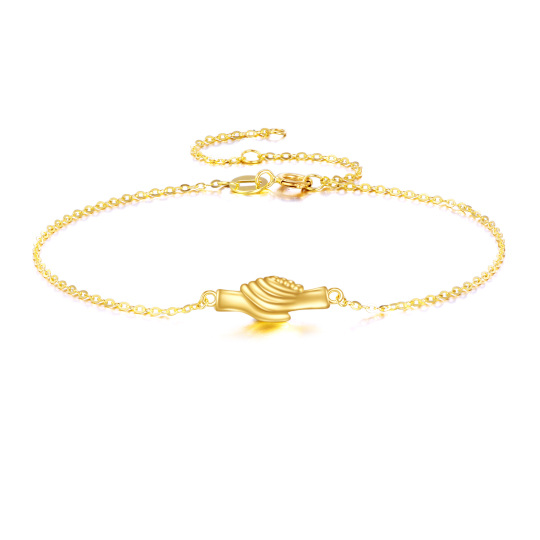 9K Gold Hold Hands Charm Bracelet