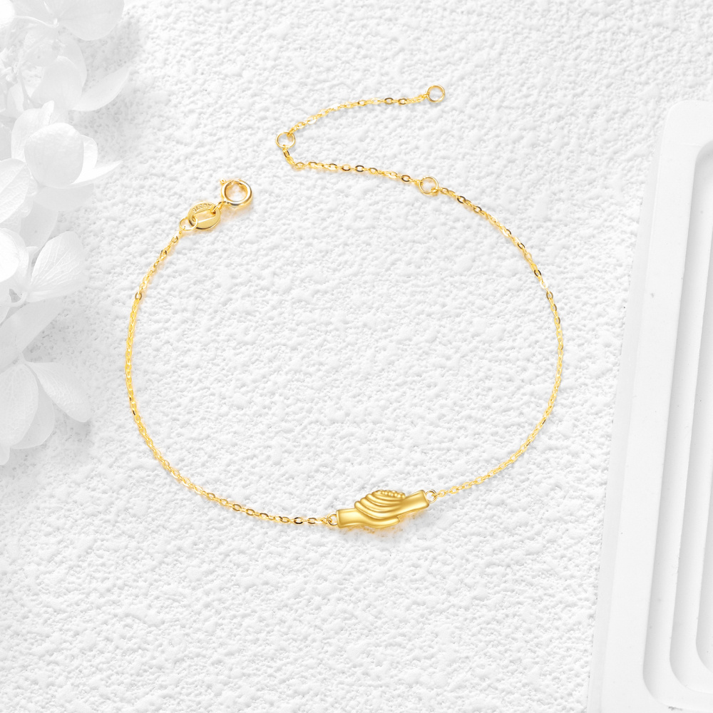 Pulsera Colgante Hold Hands Oro 9K-3