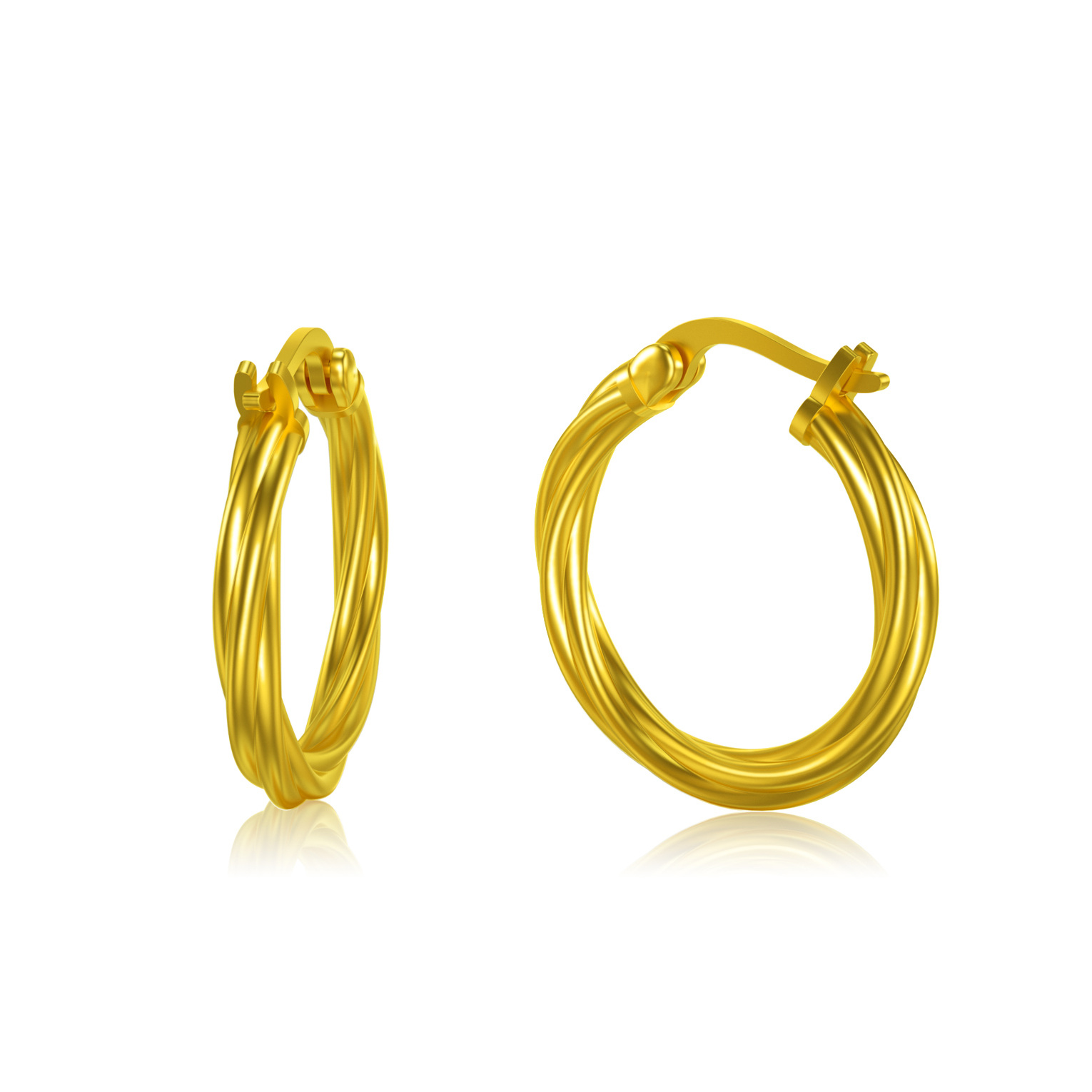 9K Gold Hoop Earrin… - image