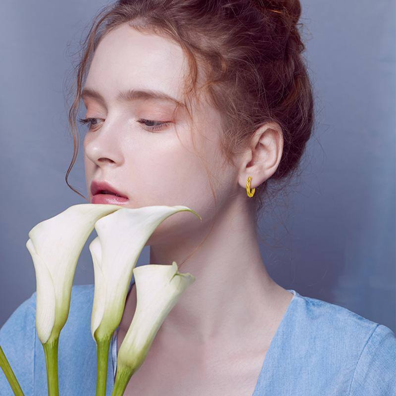 أقراط دائرية من الذهب عيار 9 قيراط-3