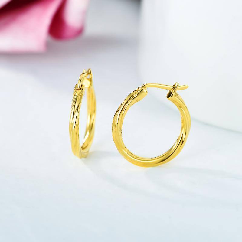 9K Gold Hoop Earrings-4