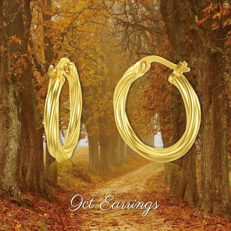 9K Gold Hoop Earrings-6