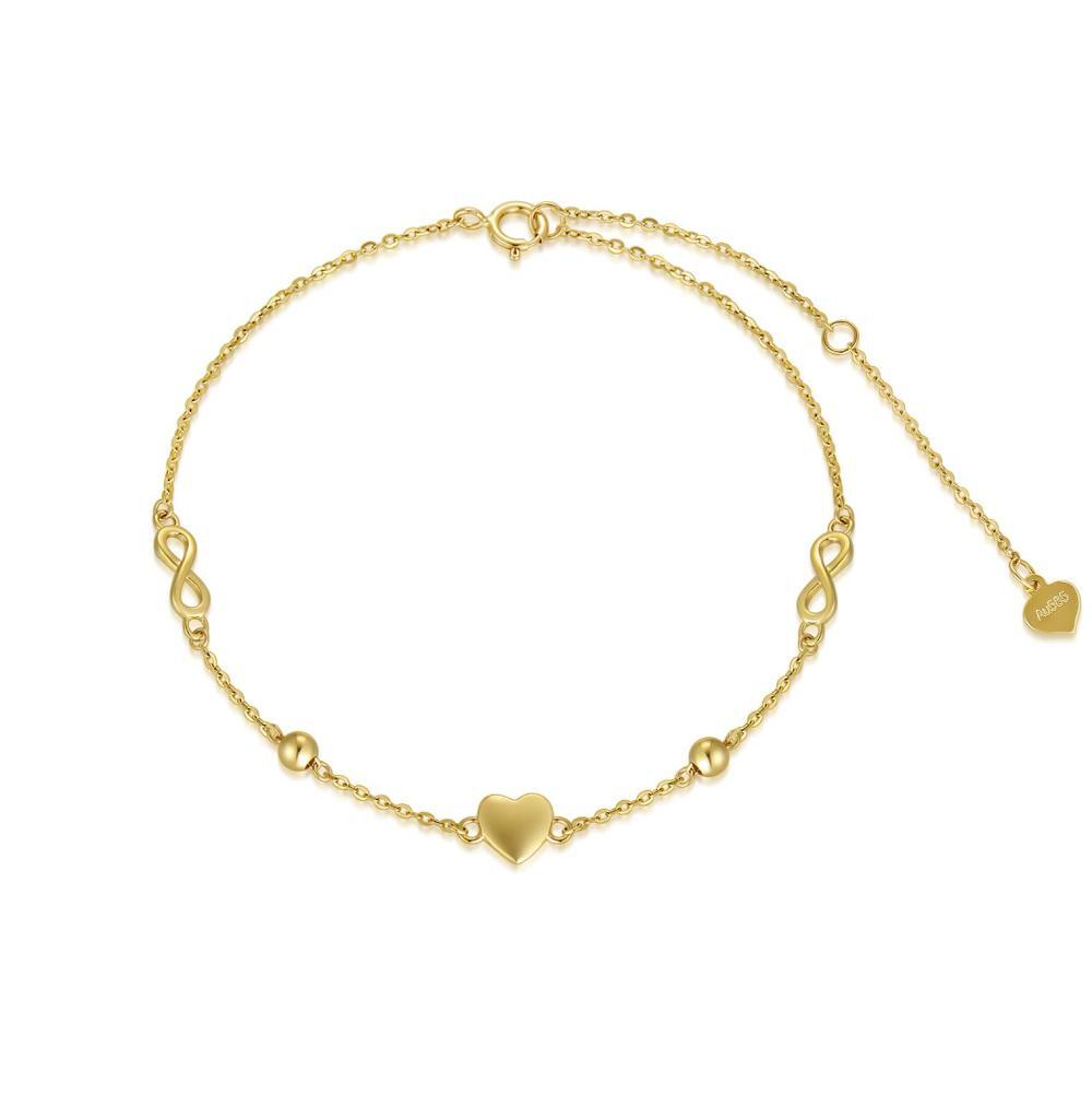 Pulseira com pingente de símbolo infinito em ouro 9K-1