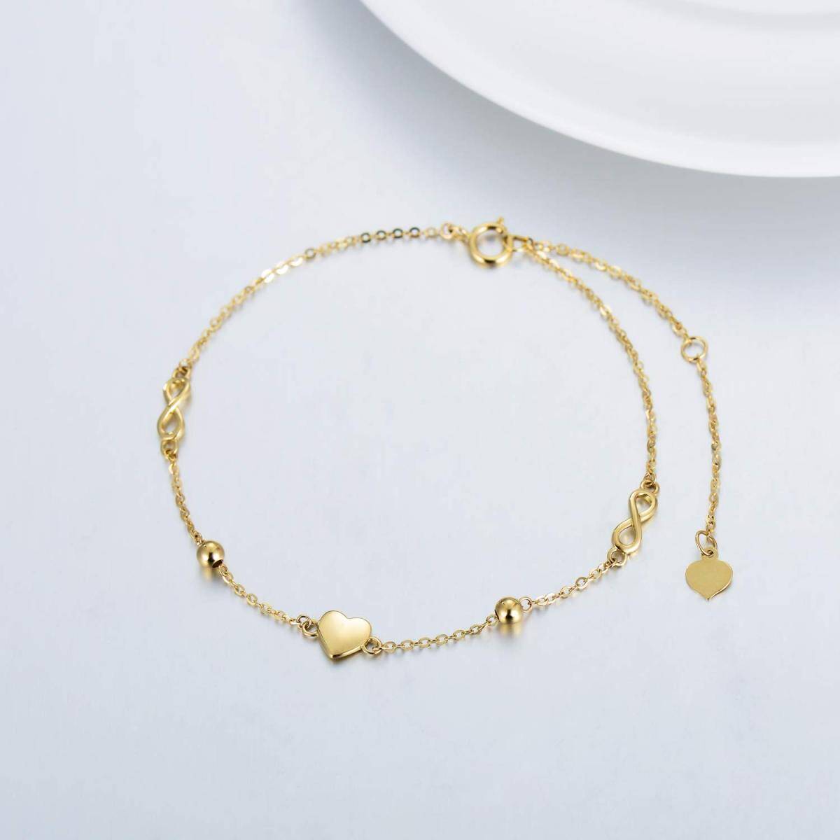 9K Gold Infinite Symbol Charm Bracelet-4