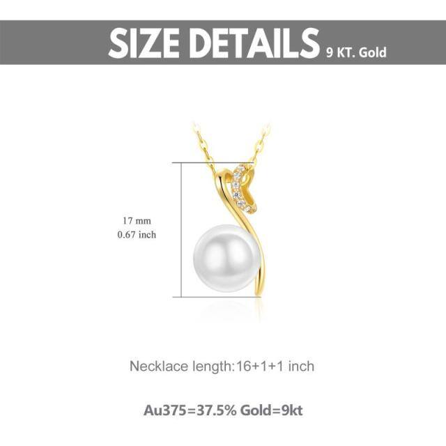 9K Gouden Cubic Zirconia Oneindig Symbool Hanger Halsketting-5