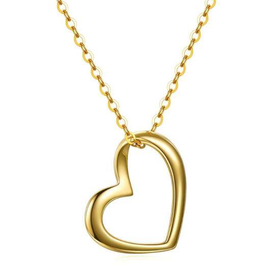 Collier pendentif coeur irrégulier en or 9K-1