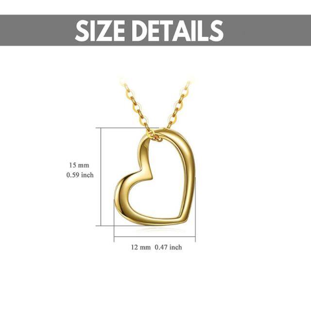 9K Gold Irregular Heart Pendant Necklace-4