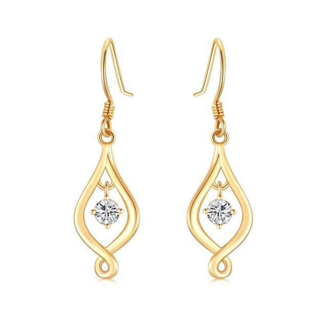 9K Gold Moissanite Celtic Spiral Knot Earring Sets-1