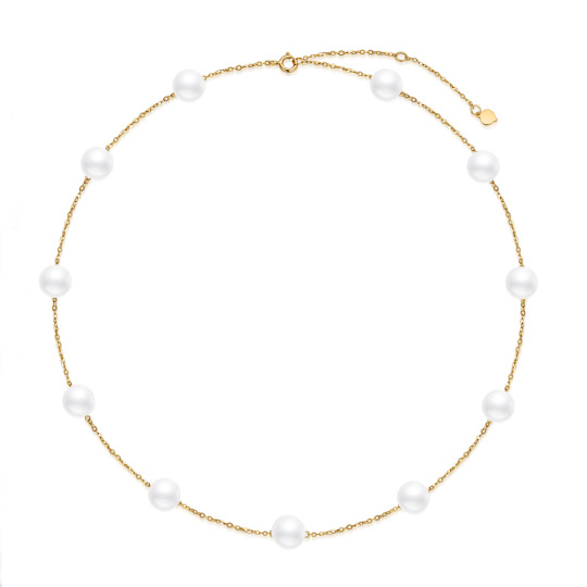 9K Gouden Parel Ginsberg Halsband Metaal Choker Ketting