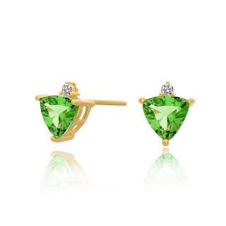 9K Gold Cubic Zirconia Personalized Birthstone Stud Earrings For Women-4