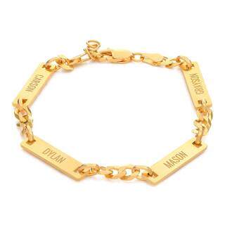 9K Gold Personalized Engraving Identification Bracelet-16