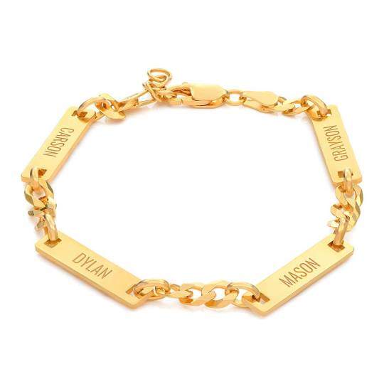 Bracciale identificativo personalizzato con incisione in oro 9K