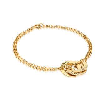 10K Gold Personalized Engraving Charm Bracelet For Women-8