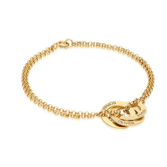 10K Gold Personalized Engraving Charm Bracelet For Women