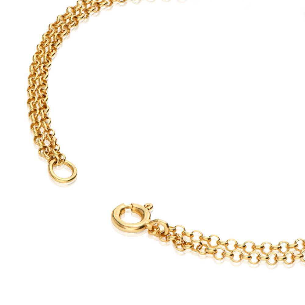 Pulsera con colgante grabado personalizado en oro de 10 quilates para mujer-3