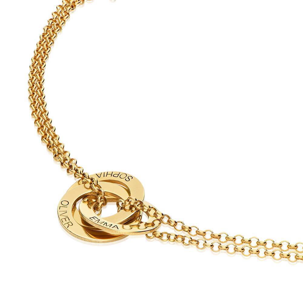 Pulsera con colgante grabado personalizado en oro de 10 quilates para mujer-4