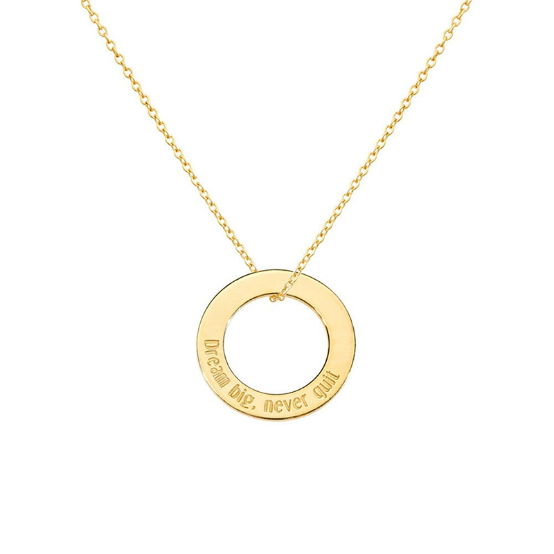 9K Gold Personalized Engraving Pendant Necklace for Women-1