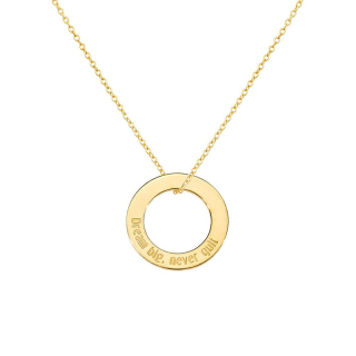 9K Gold Personalized Engraving Pendant Necklace for Women-9