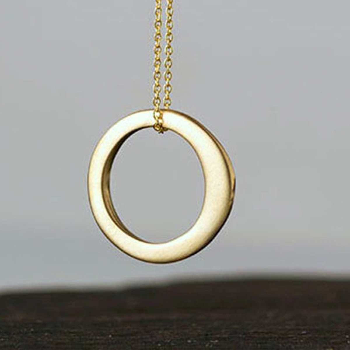 9K Gold Personalized Engraving Pendant Necklace for Women-4