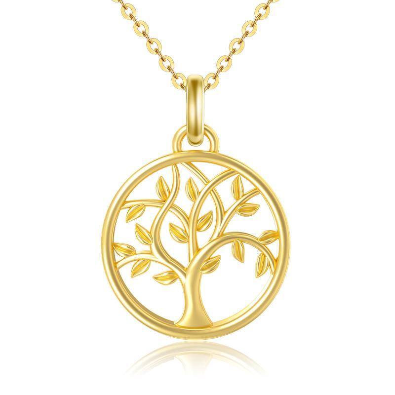 18K Gold Tree Of Life Pendant Necklace-1