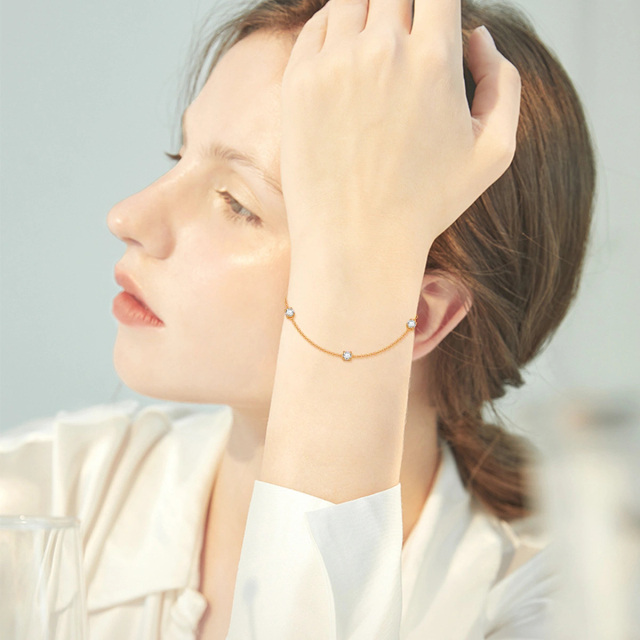 Armband mit Zirkonia-Anhänger aus 14 Karat Roségold-2