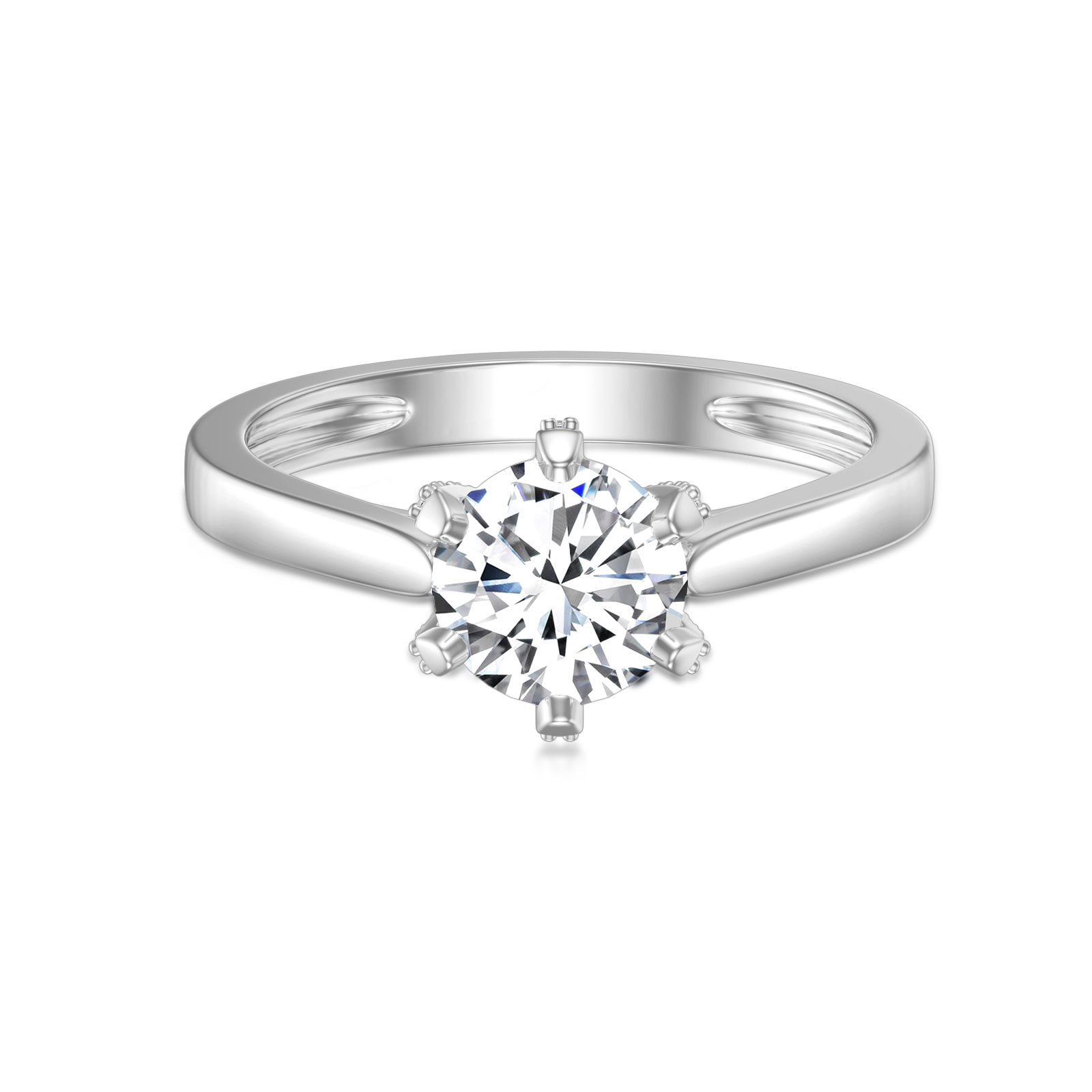9K White Gold Round… - image