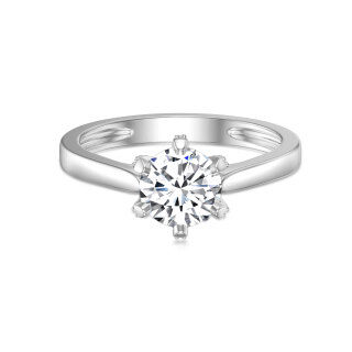 9K White Gold Circular Shaped Diamond Round Wedding Ring-2