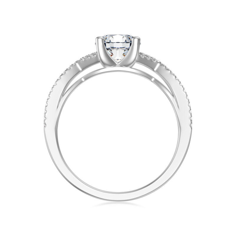 9K White Gold 0.8 Round Cut Laboratory Diamonds Custom Wedding Ring-2