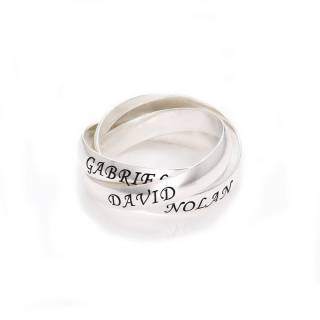 9K White Gold Personalized Engraving Ring for Women-12