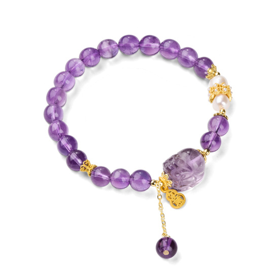 Armband mit Amethyst-Anhänger „Brave Troops“