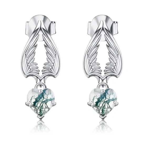 Engel Teufel Ohrringe Sterling Silber Dämon Engel Flügel Tropfen Ohrringe Geburtstag Schmuck Geschenk