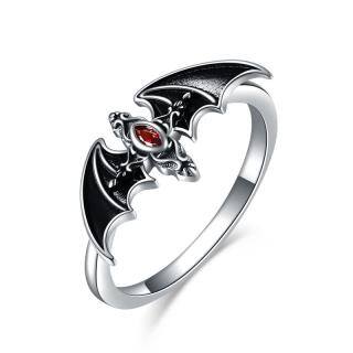 Sterling Silver Zircon Bat Ring-49