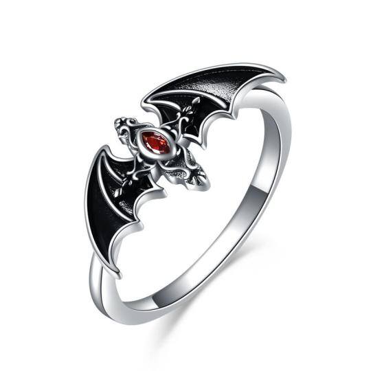 Sterling Silver Zircon Bat Ring