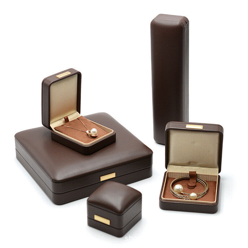 Brown Leather Necklace Jewelry Gift Box（Does not include jewelry inside）-3