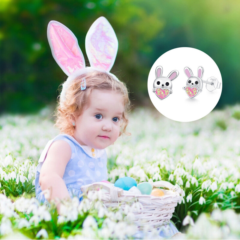 Kolczyki z opalem i królikiem ze srebra próby 925-5