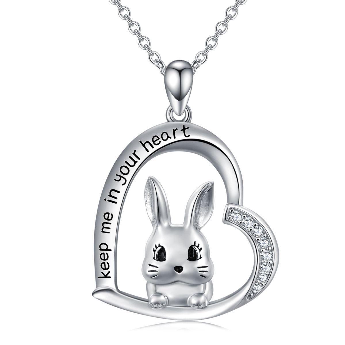 Bunny Keep Me in Your Heart Cute Rabbit Necklace for Women-1