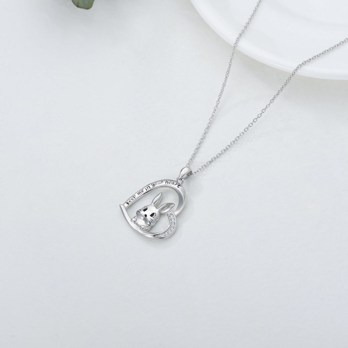 Bunny Keep Me in Your Heart Cute Rabbit Necklace for Women-2